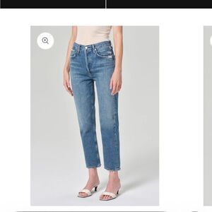 Agolde Straight Leg Crop Women's Jeans - Light Blue Wash button fly